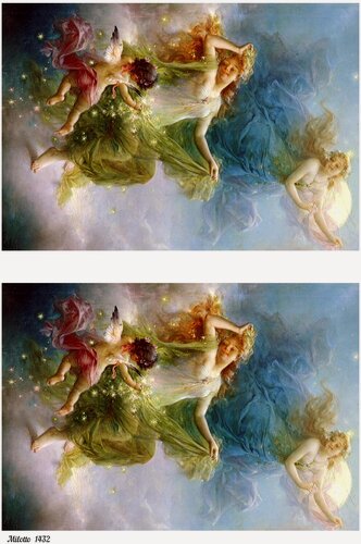 Изображение товара Рисовая бумага для декупажа А4 ультратонкая салфетка 1432 девушка ангел винтаж крафт Milotto