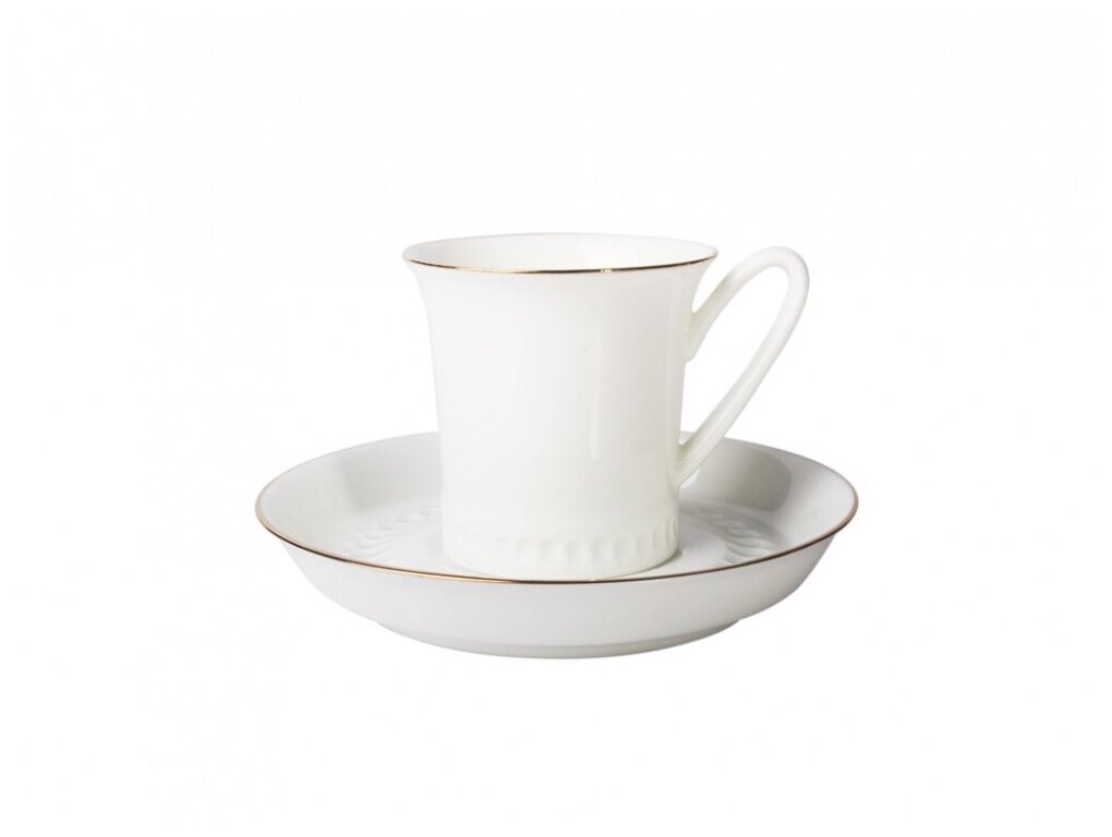 фото Чашка с блюдцем кофейная Императорский Фарфоровый Завод Чашка с блюдцем кофейная 68 мл форма Вертикаль рисунок Золотая отводка арт. 81.15713.00.1