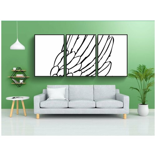 фото Набор модулных постеров для интерьера "крыло, крыло птицы, крыло ангела" 60x90 см. в тубусе, без рамки lotsprints