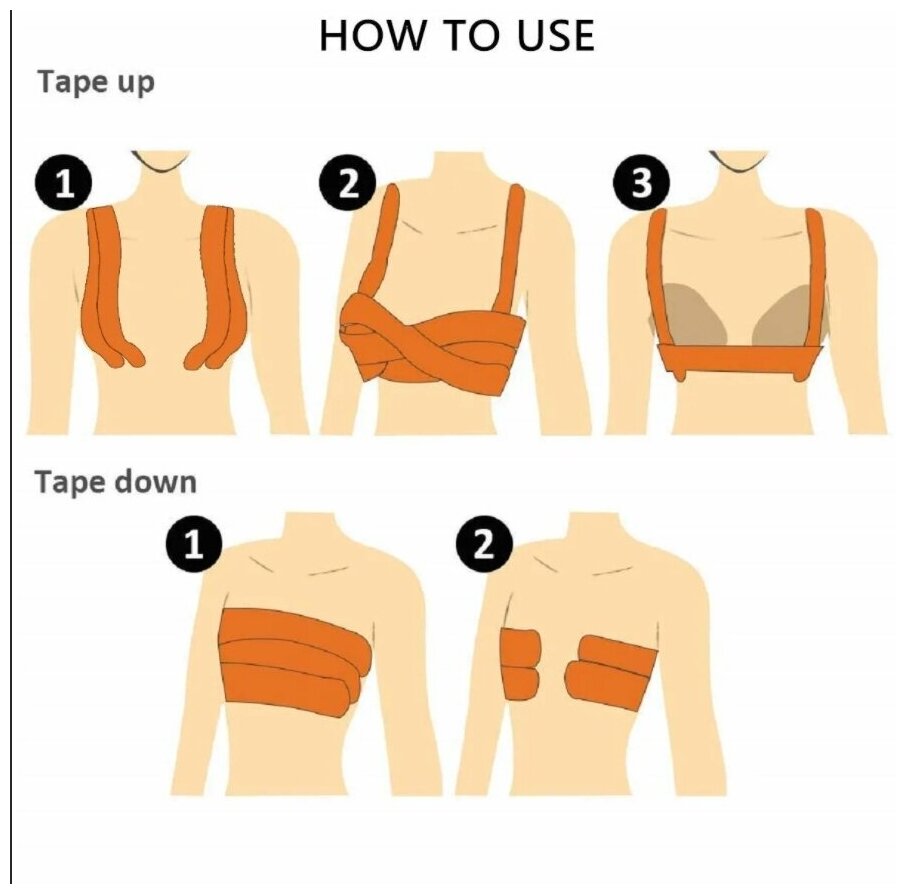 Тейпирование грудины для подтяжки схема