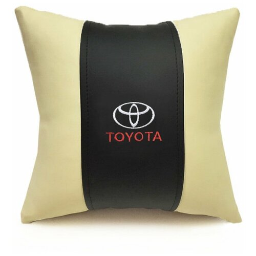 фото Подушка декоративная auto premium "toyota", цвет: черный, бежевый