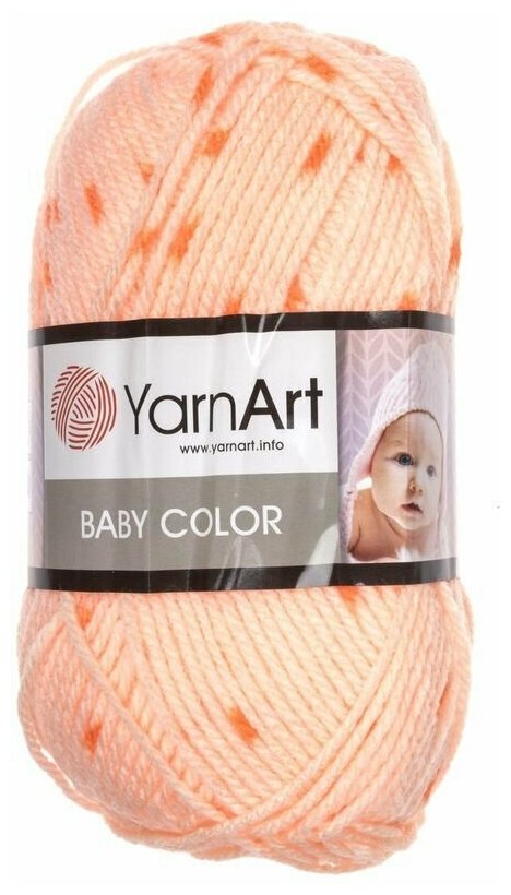 Пряжа Yarnart Baby Color мятный с желто-бирюзовой крапинкой (209) 100%акрил 150м 50г 3шт