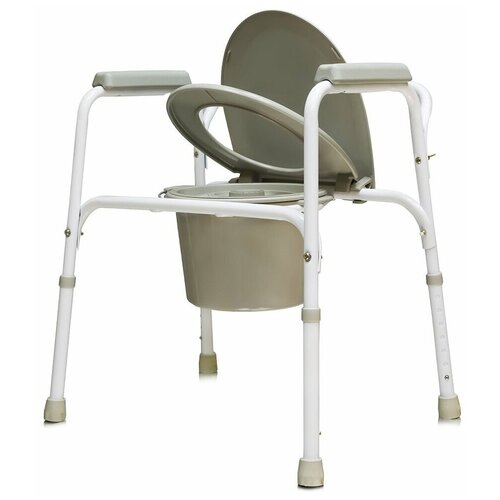 Кресло-туалет Amrus AMCB6803 стальное с порошковым напылением, с рамной спинкой, регулируемое по высоте
