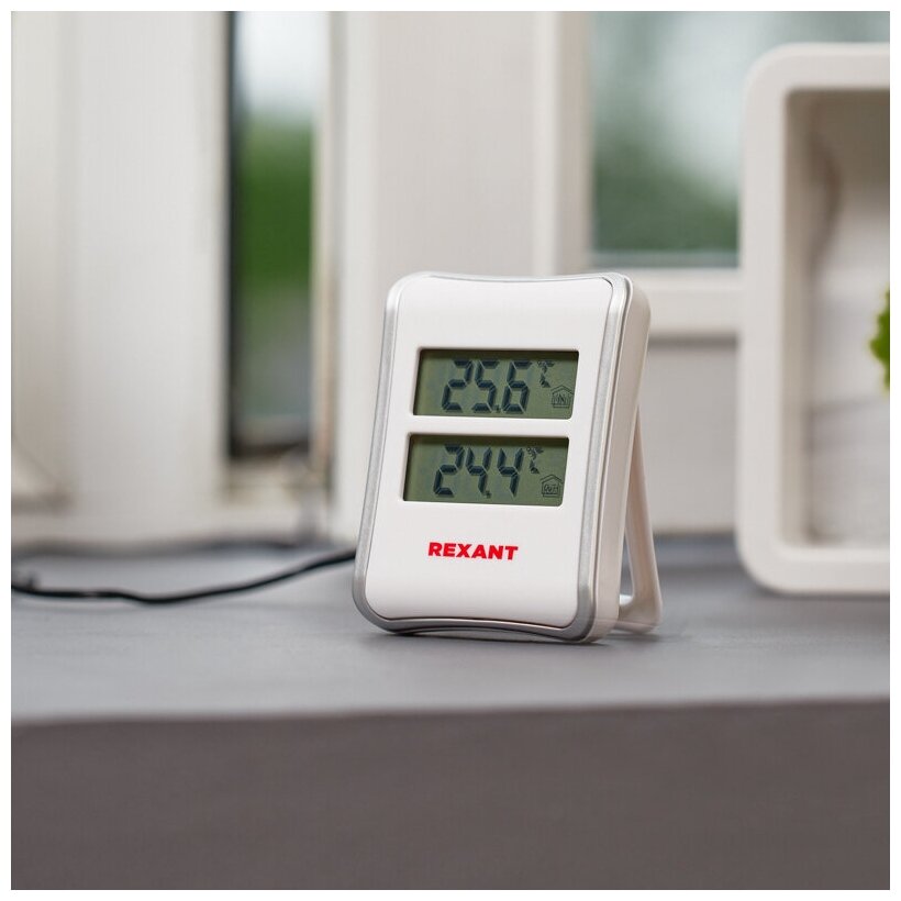 Метеостанция домашняя комнатно-уличная для измерения температуры REXANT термометр датчик влажности с ЖК-дисплеем