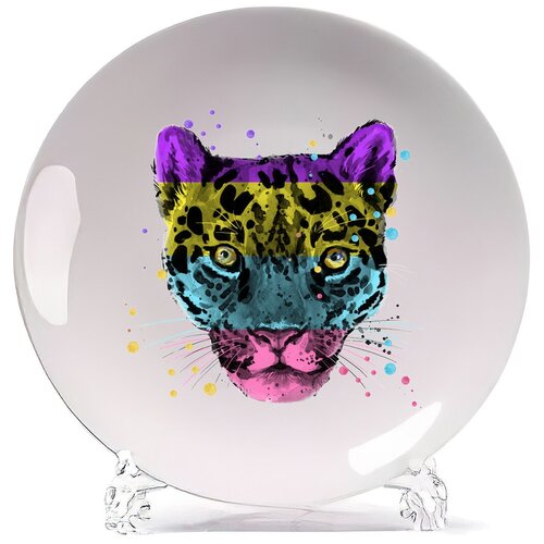 фото Тарелка coolpodarok графика леопард 4 цвета