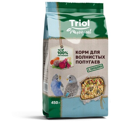 Корм для волнистых попугаев с овощами TRiOL original 450г (34 шт)