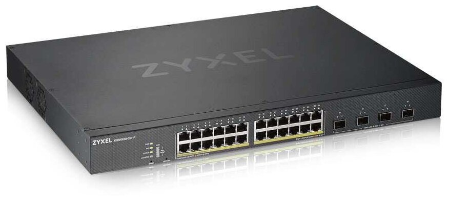 Коммутатор/ ZYXEL XGS1930-28HP Hybrid Smart L2+ switch PoE+ ZYXEL Nebula Flex, 24xGE PoE+, 4xSFP+, budget PoE 375W, Stan