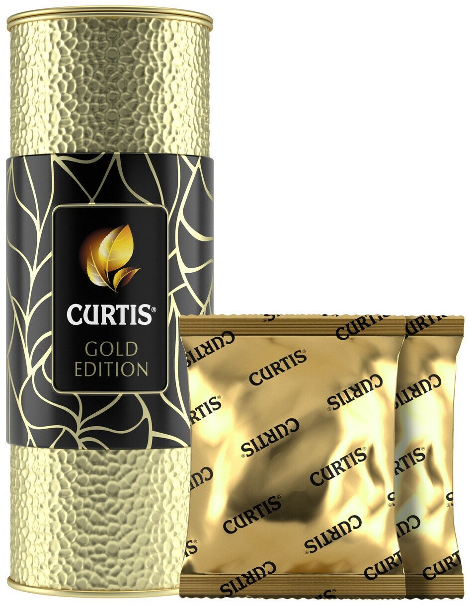 Набор чая Curtis "Gold Edition" 80г, чай ассорти: чай черный и фруктовый ароматизированный, крупнолистовой / подарочная упаковка - фотография № 3