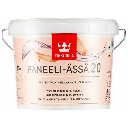 Tikkurila Paneeli Assa 20 лак для стен акриловый полуматовый (бесцветный, 2,7 л)