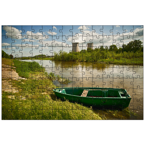 фото Магнитный пазл 27x18см."лодка, река, природа" на холодильник lotsprints