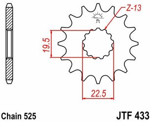 Звезда ведущая (передняя) JT 433.15 525