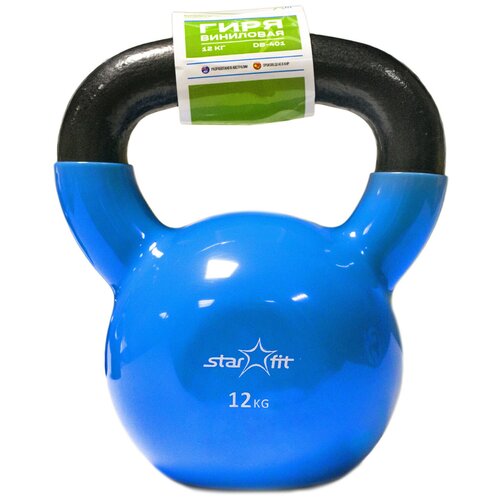 гиря виниловая core db 401 желтый 4 кг Гиря Starfit DB-401 12 кг синий