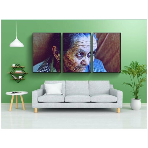 фото Набор модулных постеров для интерьера "женщина, старый, в возрасте" 60x90 см. в тубусе, без рамки lotsprints