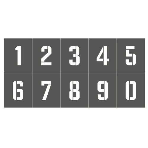 Трафарет цифры от 0 до 9, высотой 15 см, Комплект №3