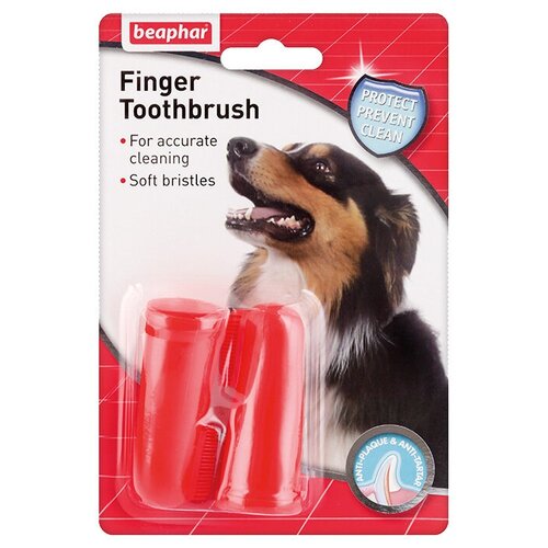 Зубная щётка на палец Beaphar Finger Toothbrush, для собак и щенков beaphar зубная щетка двойная для собак на палец