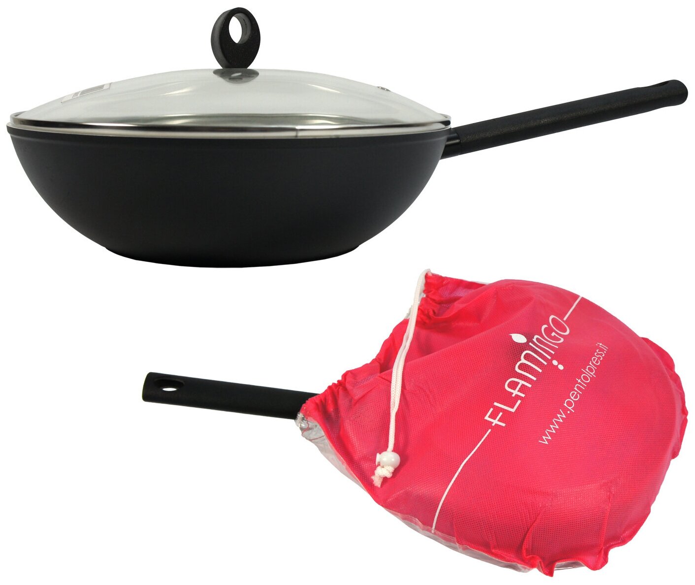 фото Казан 28 см Flamingo Ceramika Pentolpress с керамическим покрытием