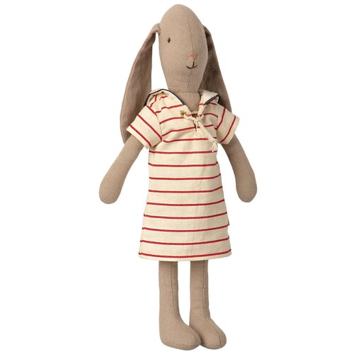 фото Мягкая игрушка maileg заяц в платье в полоску, 26 см