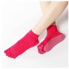Носки противоскользящие с пальцами Yoga Socks для йоги фитнеса и пилатеса цвет фуксии - изображение