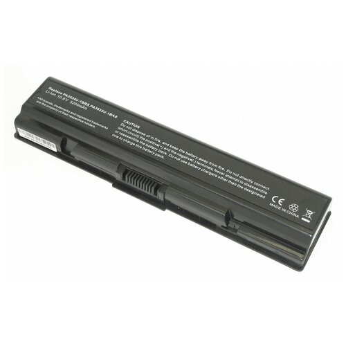 Аккумулятор (Батарея) для ноутбука Toshiba A200 A215 A300 L300 L500 (PA3534U-1BRS) 52Wh REPLACEMENT черная аккумулятор для ноутбука toshiba a200 a215 a300 a500 l300 l500 pa3534u 10 8v 6600mah