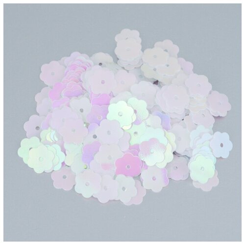 Пайетки Астра Цветочки с перламутром цвет светло-розовый 319 10 мм 10 г 7700474_319 181₽