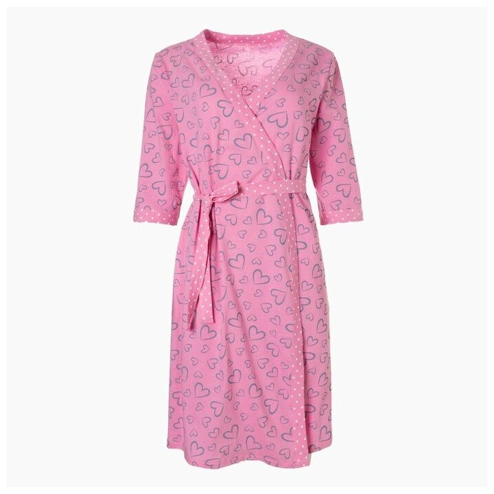 Комплект женский (сорочка/халат) для беременных, цвет розовый, размер 48 - фотография № 11