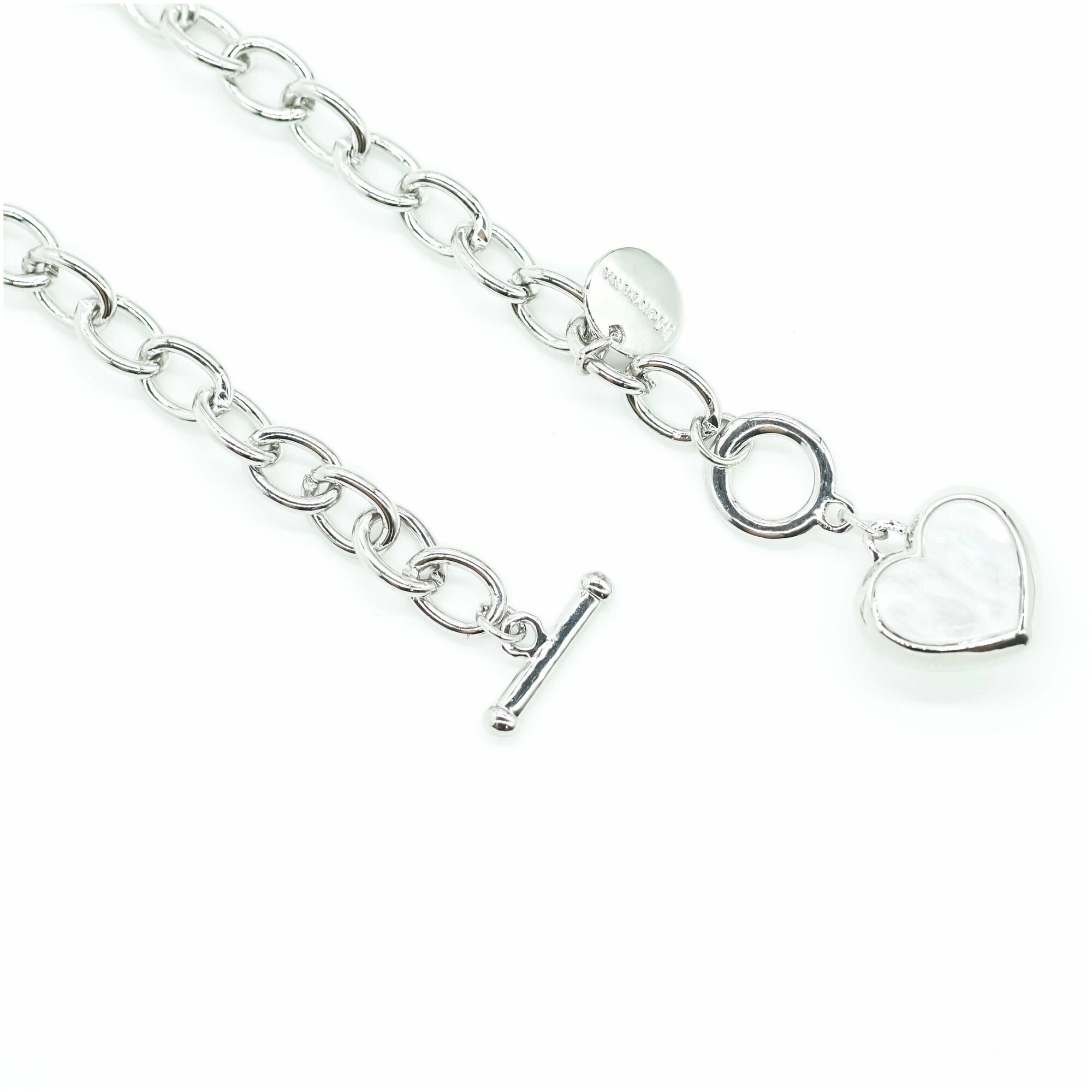 Колье Kalinka modern story, перламутр синтетический, длина 50 см, серебристый — фото 1