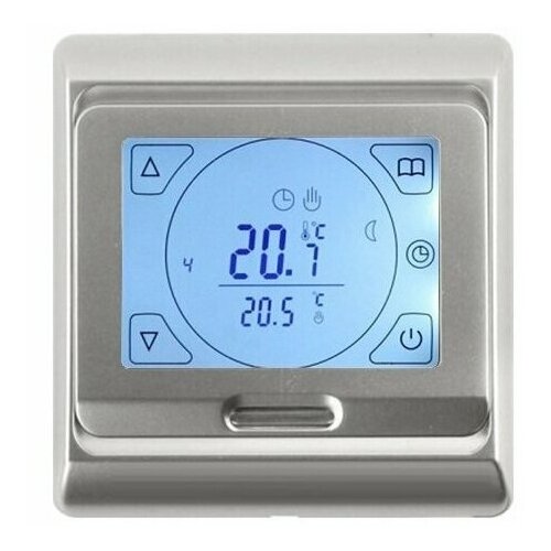 Терморегулятор E91.716, программируемый, сенсорный, серебристый (серебро)