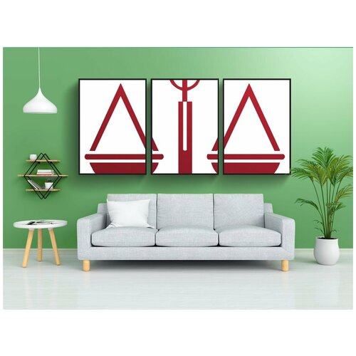 фото Набор модулных постеров для интерьера "справедливость, масштаб, весы правосудия" 60x90 см. в тубусе, без рамки lotsprints