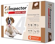 Inspector таблетки от блох и клещей Quadro Tabs от 16 кг для собак и кошек от 16 кг 4 шт. в уп., 1 уп.