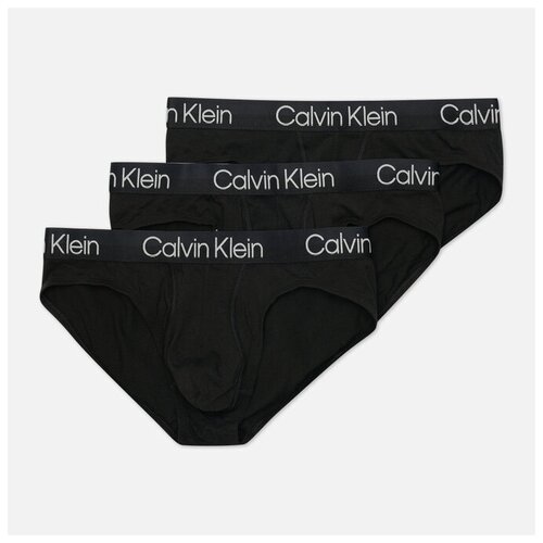 Трусы брифы CALVIN KLEIN, размер XL, черный, 3 шт.