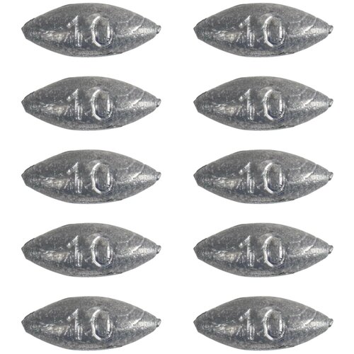 Грузило оливки скользящие 10 грамм 10 шт