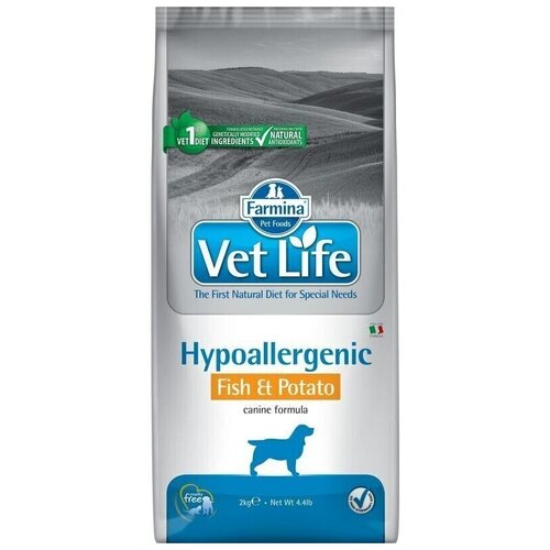 Сухой корм для собак Farmina Vet Life Hypoallergenic при аллергии, рыба, с картофелем 1 уп. х 1 шт. х 2 кг