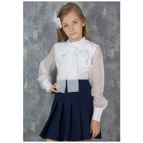 Школьная блуза, размер 146, белый школьная блуза размер 30 белый