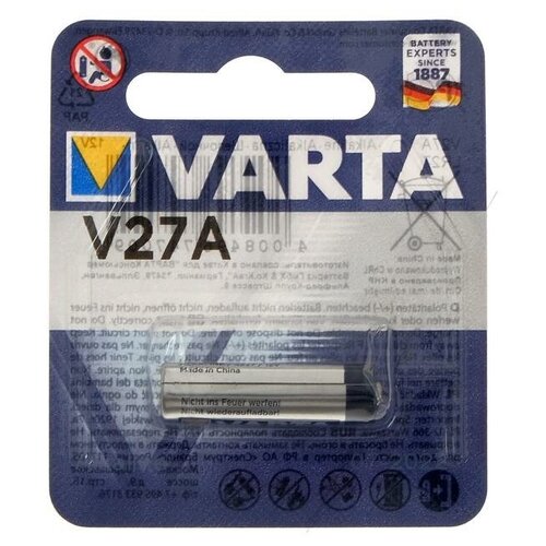 Батарейка алкалиновая Varta Professional, А27 (27A, MN27, V27A)-1BL, 12В, блистер, 1 шт. батарейка алкалиновая gp mercury free а27 27a mn27 1bl 12в блистер 1 шт