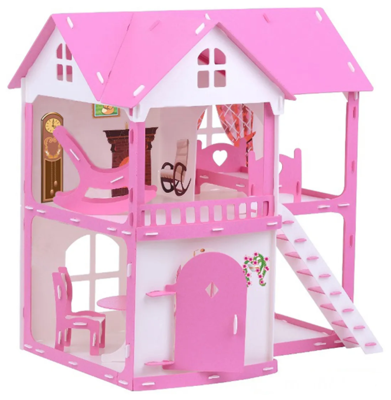 KRASATOYS кукольный домик Светлана, 000250, бело-розовый - фотография № 1