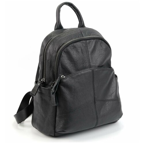 фото Мужской кожаный рюкзак 2083 блек fuzi house