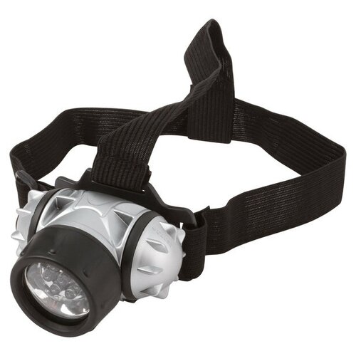 фото Фонарик fit с креплением на голову, ударопрочный, светодиодный, 7 led (3 ааа батарейки)