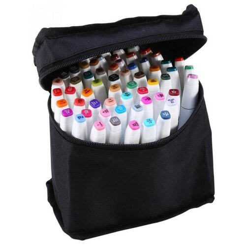 Набор двусторонних спиртовых маркеров TouchFive 60 цветов в сумке-пенале