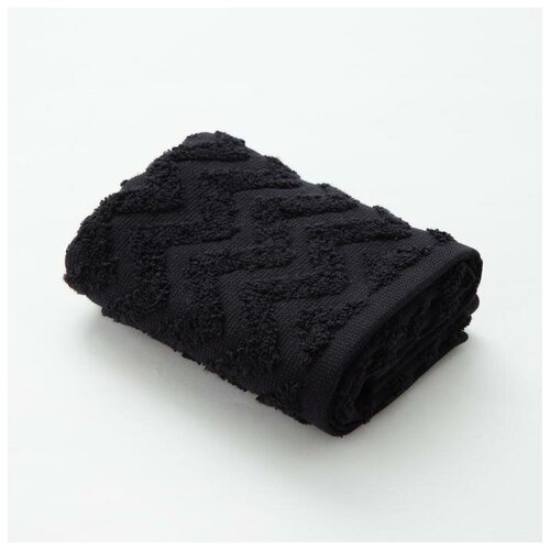 фото Полотенце махровое zig-zag 30*60 см, цв. черный,100% хл, 360 гр/м2 lovelife