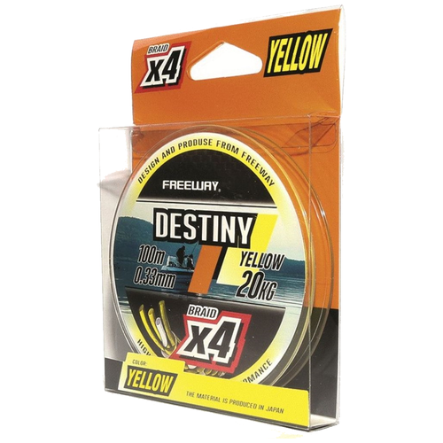 Шнур плетеный FWx8 DESTINY YELLOW 0.2 LB29 13kg