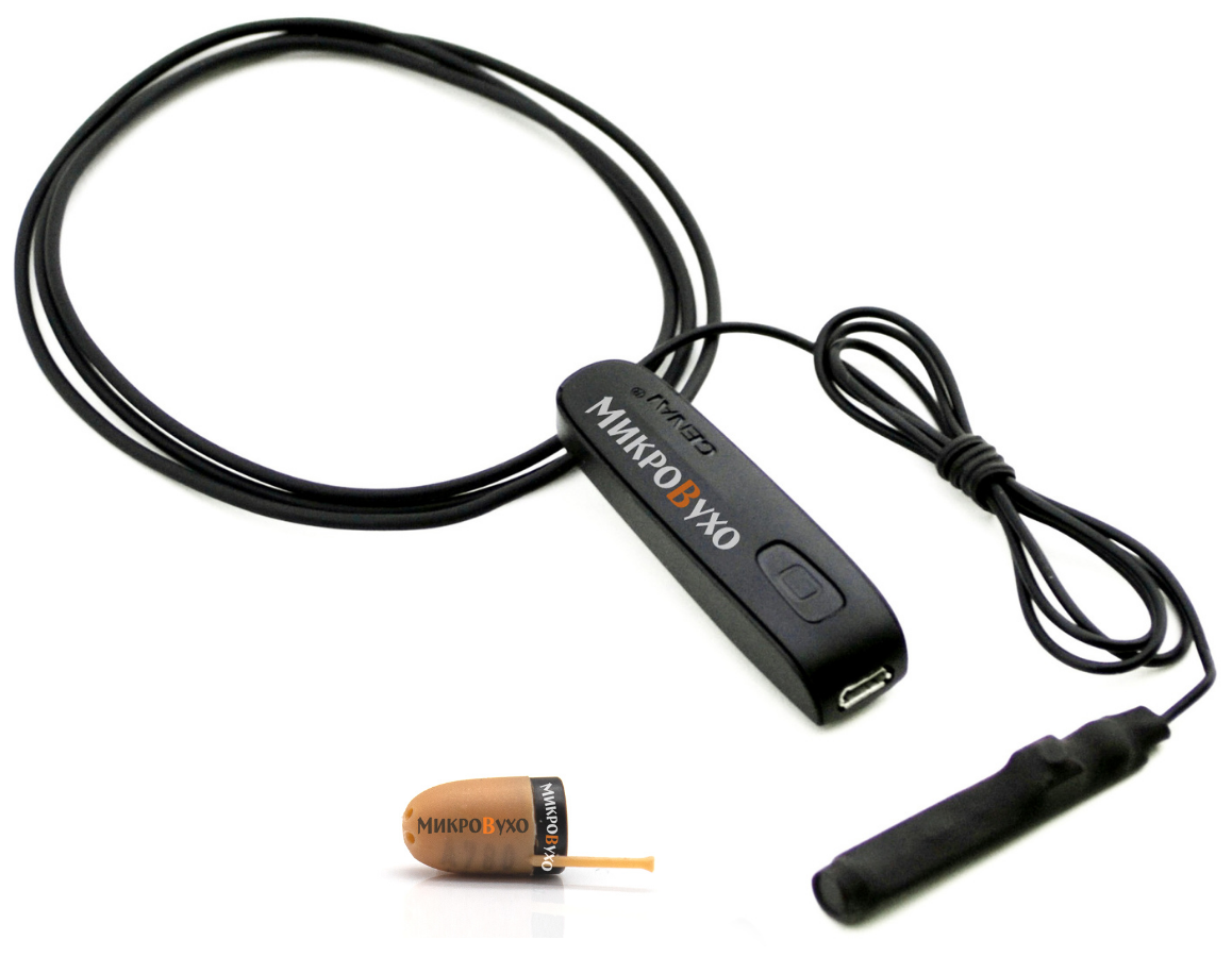 Капсульный микронаушник К2 8 мм и гарнитура Bluetooth Basic с выносным микрофоном, кнопкой подачи сигнала, кнопкой ответа и перезвона