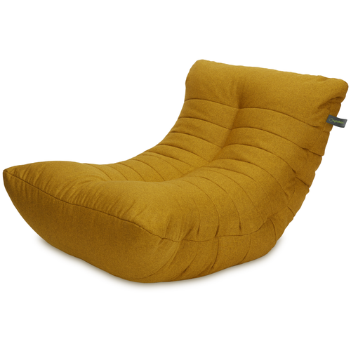 фото Пуффбери кресло-мешок кокон горчичный жаккард
