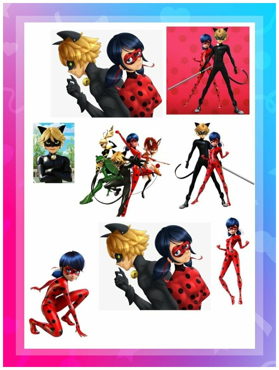 Вафельная картинка на торт леди баг