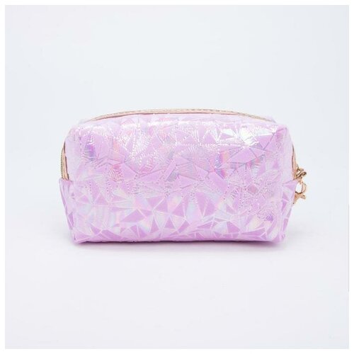 фото Косметичка на молнии, с ручкой, цвет сиреневый gorodok