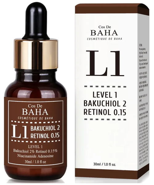 Омолаживающая сыворотка с бакучиолом и ретинолом Cos De BAHA L1 Bakuchiol & Retinol Serum, 30мл