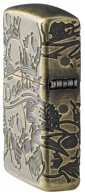 Зажигалка Zippo 49035 Бензиновая Armor Freedom Skull Antique Brass - фотография № 7