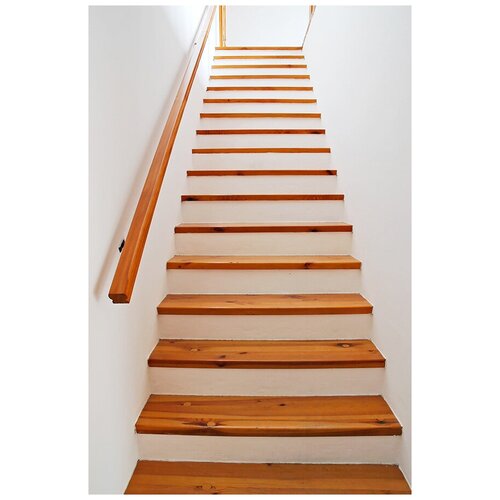 Фотообои Уютная стена Лестница вверх с деревянными ступеньками 180х270 см Бесшовные Премиум (единым полотном)