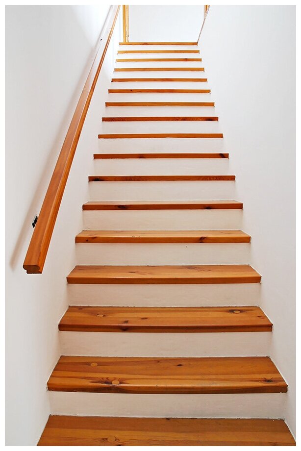 Фотообои Уютная стена "Лестница вверх с деревянными ступеньками" 180х270 см Виниловые Бесшовные (единым полотном)