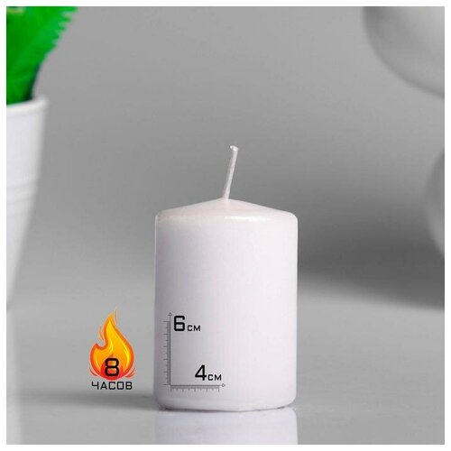 Свеча - цилиндр парафиновая белый перламутр 46 см 1шт 364₽