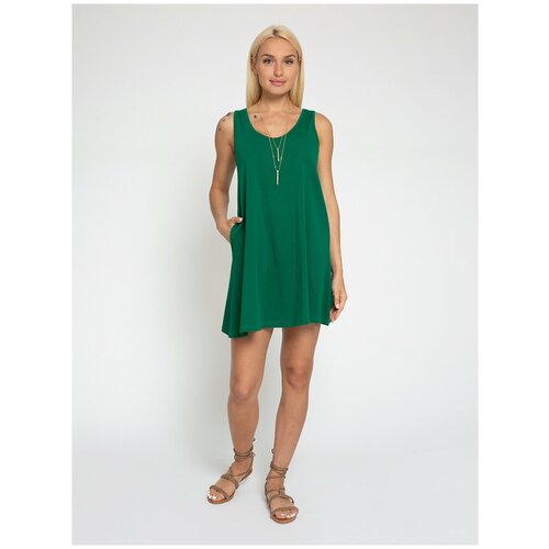фото Платье lunarable, повседневное, свободный силуэт, мини, размер 46(m), зеленый